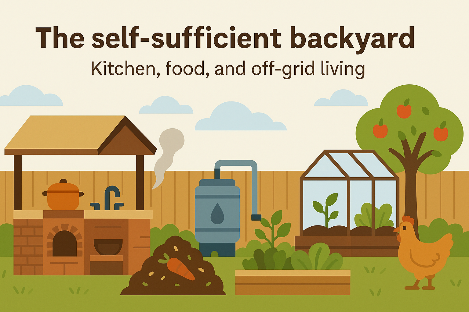 The self sufficient backyard: Kitchen, food, and off-grid living