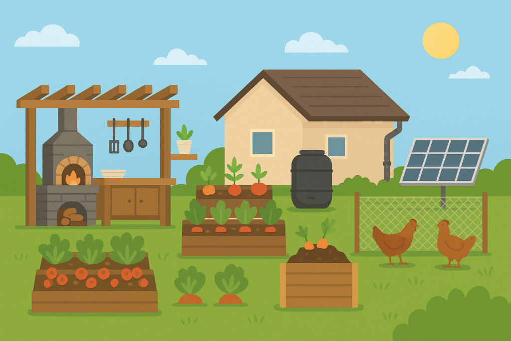 Build a Self-Sufficient Backyard with an outdoor kitchen