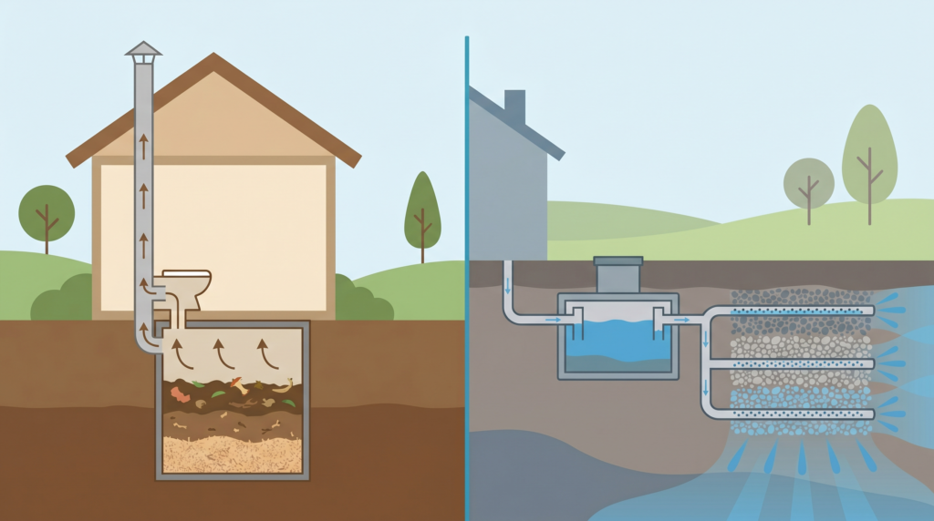Composting Toilet vs Septic for Off-Grid Living: Costs, Laws, and Best Choice