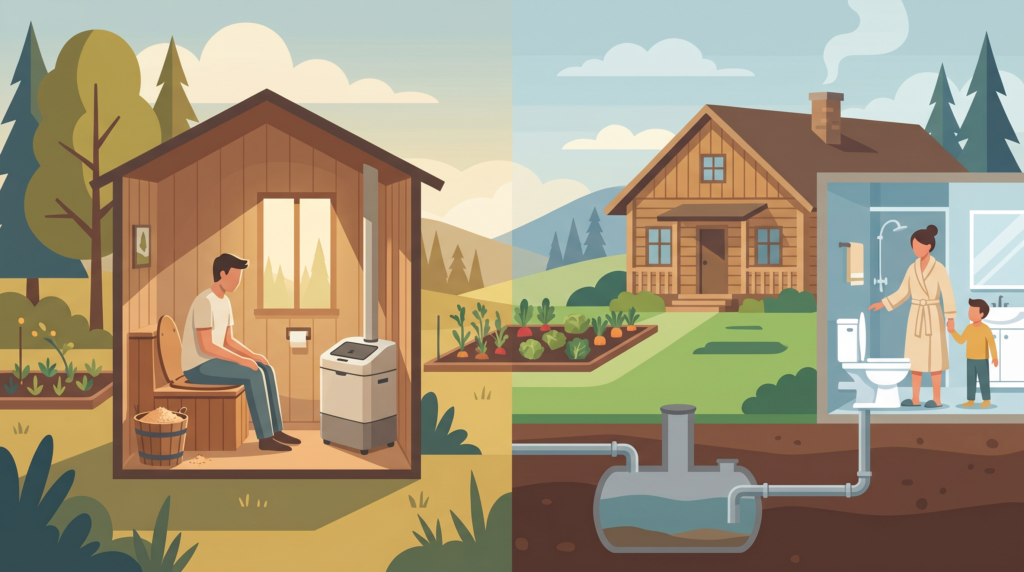 Composting Toilet vs Septic for Off-Grid Living: Costs, Laws, and Best Choice