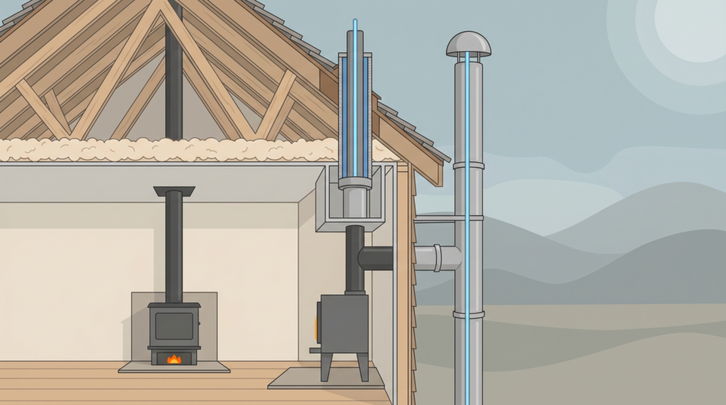 Chimney installation off grid