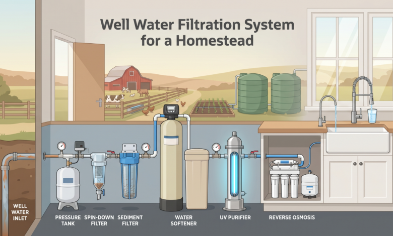 Well Water Filtration System for a Homestead