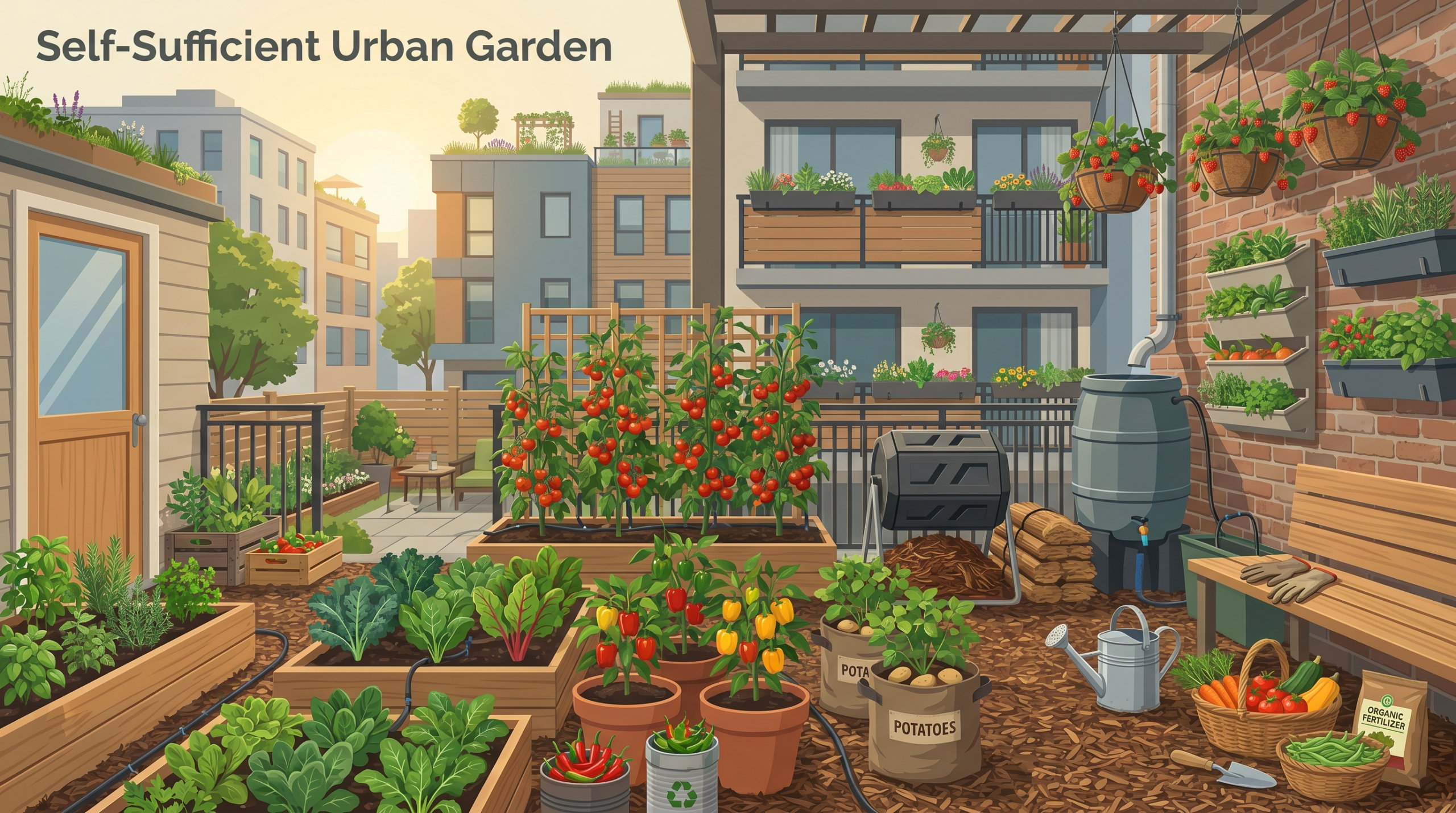 Self-Sufficient Urban Garden: How to Grow More Food in a Small City Space